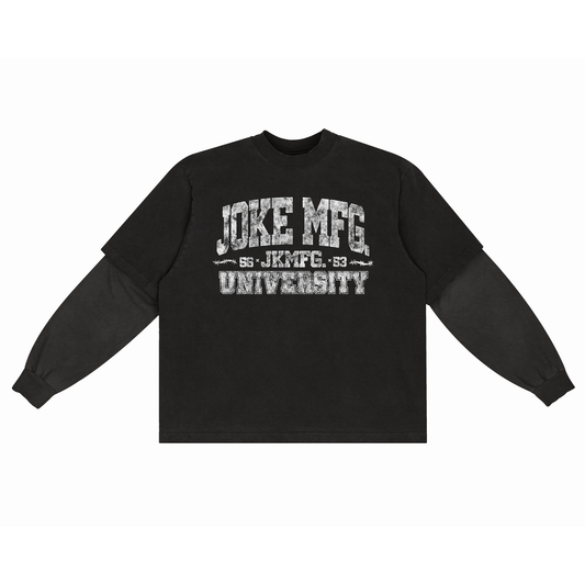 VARSITY LAYERED LONG-SLEEVE - (BLACK)