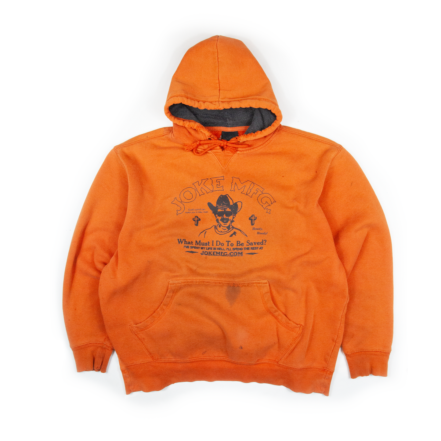 REWORKED HOODIE 003 - (ORANGE / LARGE)